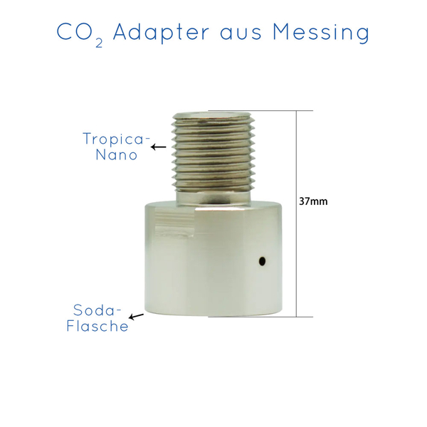 Soda -> Tropica Druckminderer CO2 Gewinde-Adapter aus Messing Chrom