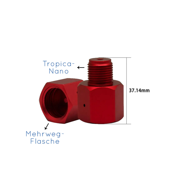 Mehrweg -> Tropica Druckminderer CO2 Gewinde-Adapter Aluminium, rot